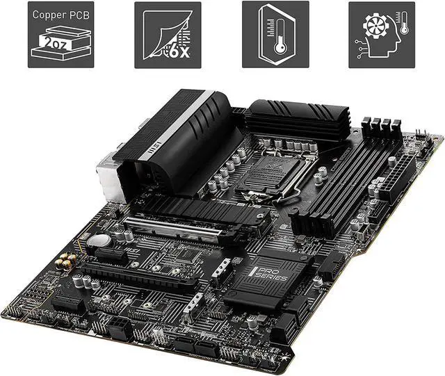 Alt view image 6 of 13 - MSI Z590 PRO WIFI LGA 1200 ATX Motherboard (3 x M.2 Slot, DDR4, PCIe 3.0)