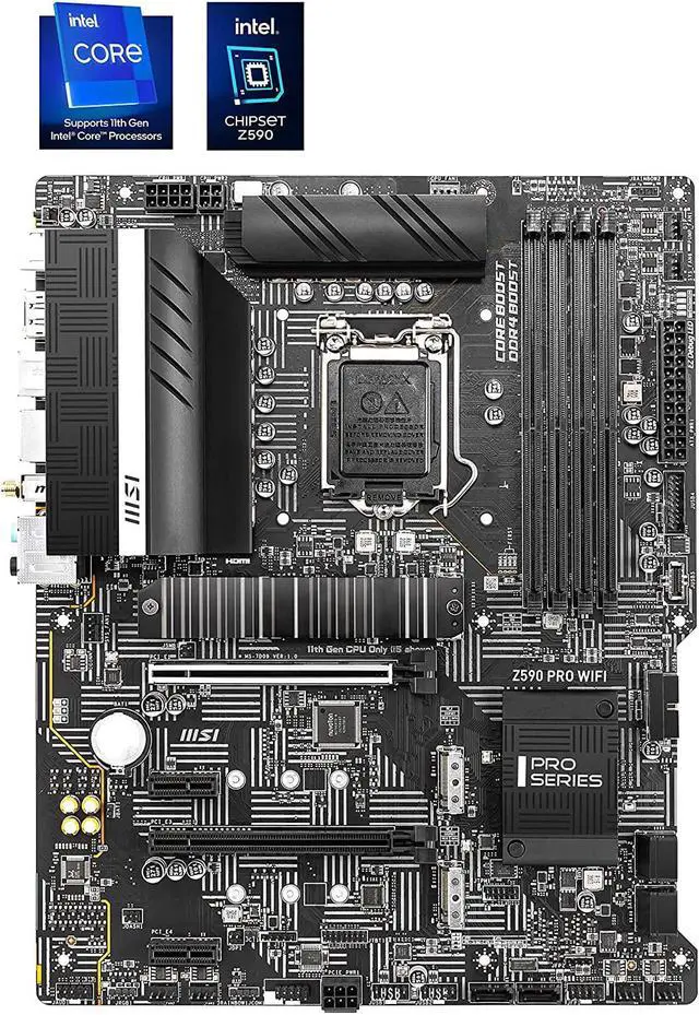 Alt view image 7 of 13 - MSI Z590 PRO WIFI LGA 1200 ATX Motherboard (3 x M.2 Slot, DDR4, PCIe 3.0)