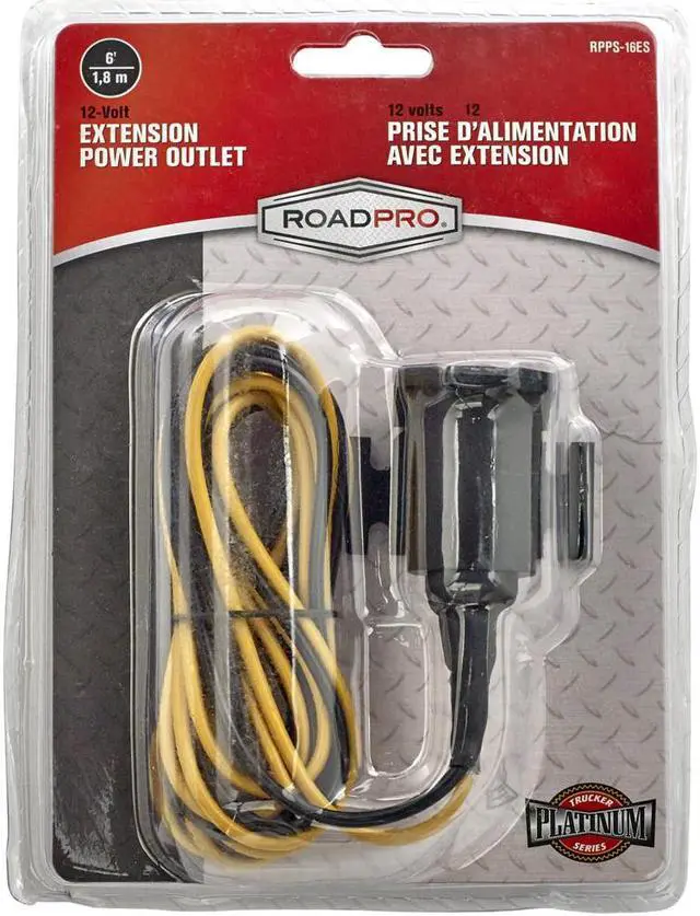 Alt view image 4 of 5 - RoadPro 12-Volt Outlet/ Power Port with 6' Cord 12-Volt Adapters