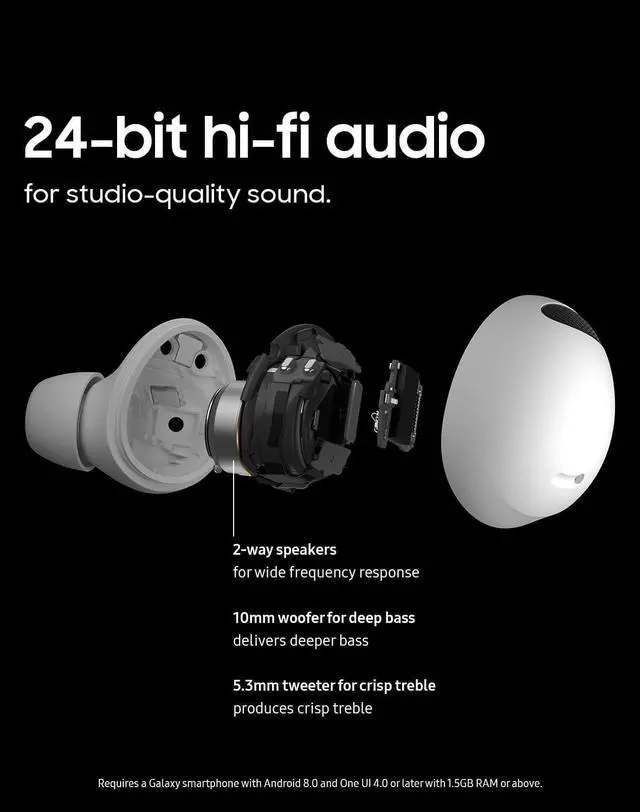 Alt view image 2 of 11 - Samsung Galaxy Buds2 Pro True Wireless Earbud Headphones - Graphite Gray