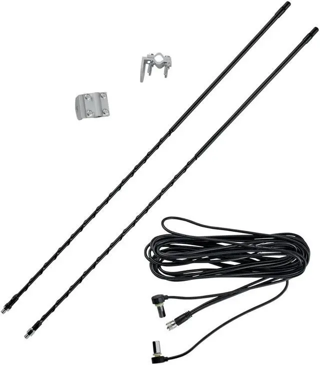 Alt view image 9 of 11 - ROADPRO R RPPS-23KB 3FT DUAL ANTENNA KIT  BLACK