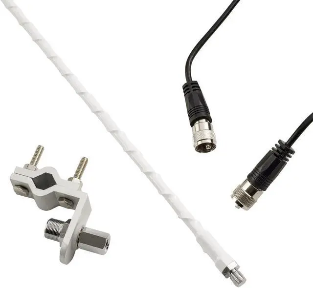 Alt view image 14 of 17 - ROADPRO R RP-84W 4     MIRROR MOUNT FIBERGLASS CB ANTENNA KIT  WHITE