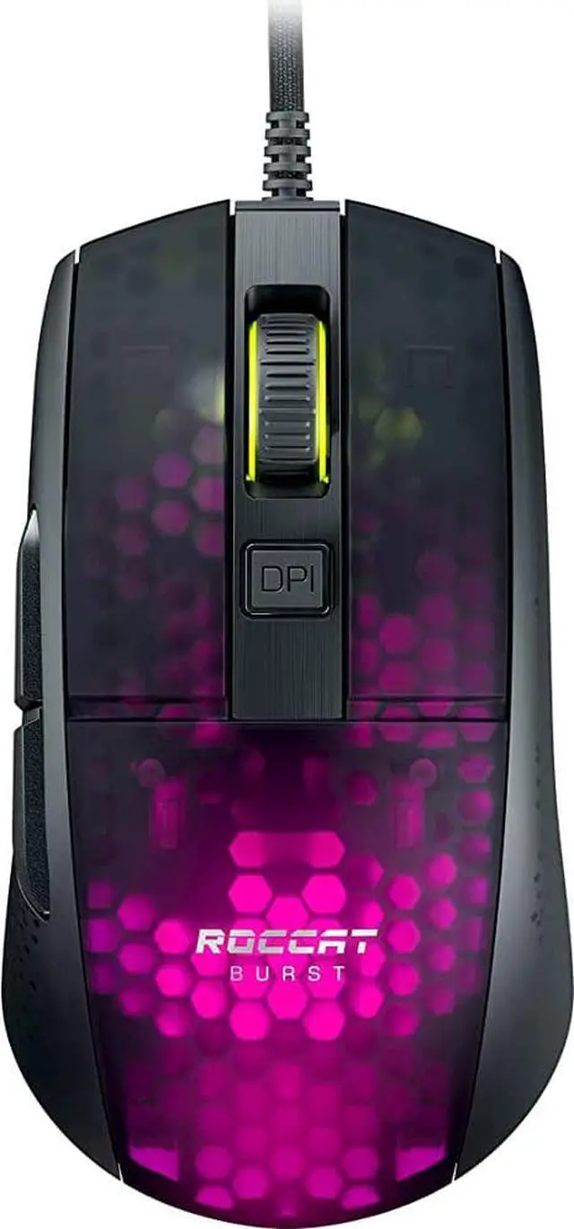 Alt view image 20 of 20 - ROCCAT Burst Pro PC Gaming Mouse, Optical Switches, Super Lightweight Ergonomic Wired Computer Mouse, RGB Lighting, Titan Scroll Wheel, Honeycomb Shell, Claw Grip, Owl-Eye Sensor, 16K DPI, Black