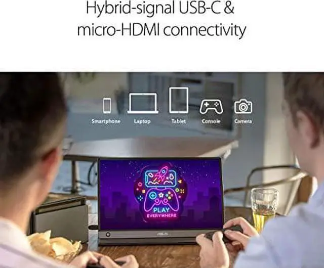 Alt view image 14 of 20 - ASUS ZenScreen Touch MB16AMT USB Portable Monitor  15.6-inch, IPS, Full HD, 10-point Touch, Built-in Battery, Hybrid Signal Solution, USB Type-C, Micro-HDMI, Compatible with Laptops, Smartphones, Gam