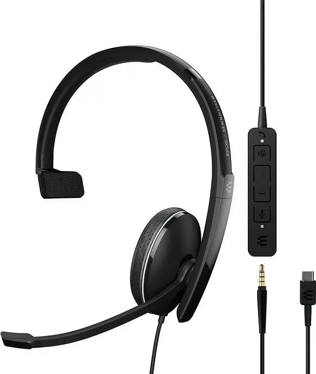 Alt view image 9 of 13 - EPOS | SENNHEISER ADAPT 135T USB-C II - Mono - USB Type C, Mini-phone (3.5mm) - Wired - On-ear - Monaural - Ear-cup - 7.58 ft Cable - Noise Canceling