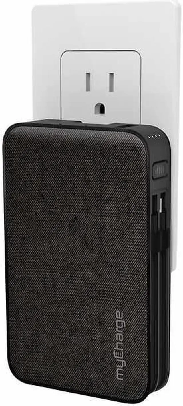 Alt view image 6 of 6 - myCharge Power Hub All-in-One Portable Charger 10000mah USB-A - USB-C - Lighting Cable