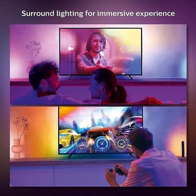 Alt view image 3 of 5 - Philips Hue Gradient LED LightStrip 55" Hue Bridge Hue Sync Box Required