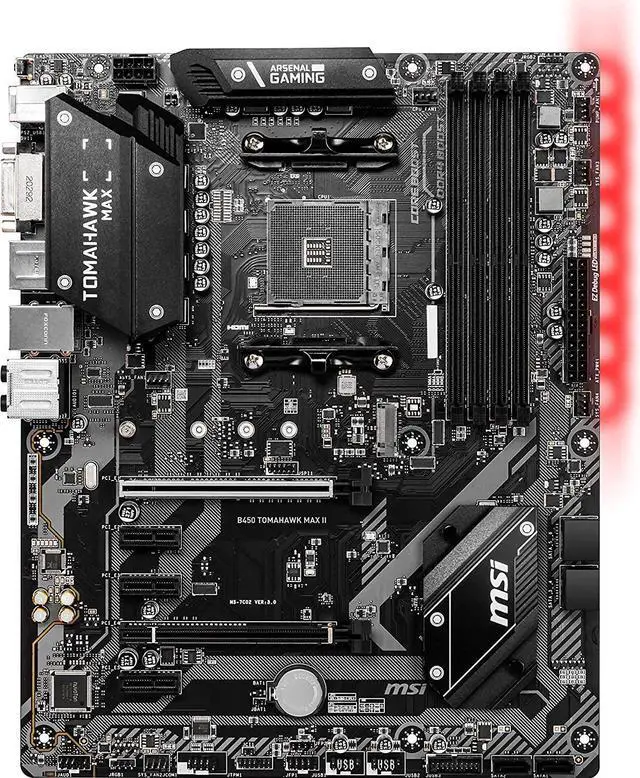 Alt view image 8 of 8 - MSI Arsenal Gaming B450 Tomahawk Max AM4 DDR4 DVI HDMI Crossfire ATX Motherboard