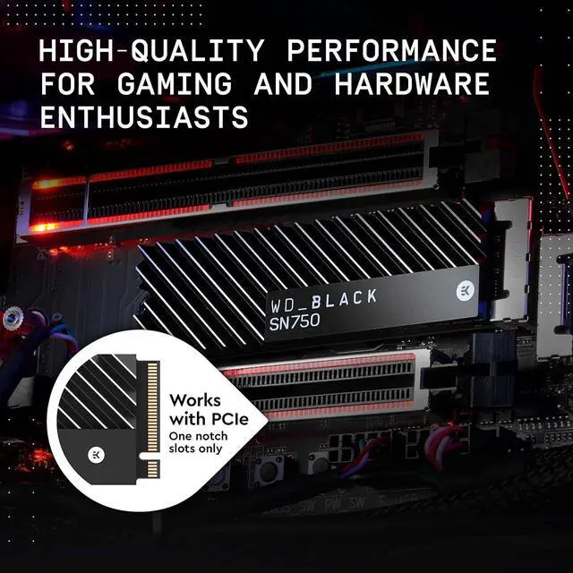 Alt view image 5 of 5 - Western Digital Black SN750 2TB SSD with Heatsink (WDS200T3XHC-00SJG0)