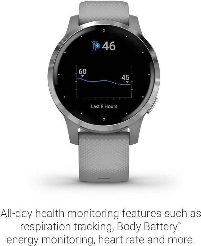 Alt view image 3 of 4 - Garmin Vivoactive 4S Smaller-Sized GPS Smartwatch 010-02172-01 - Silver/Gray