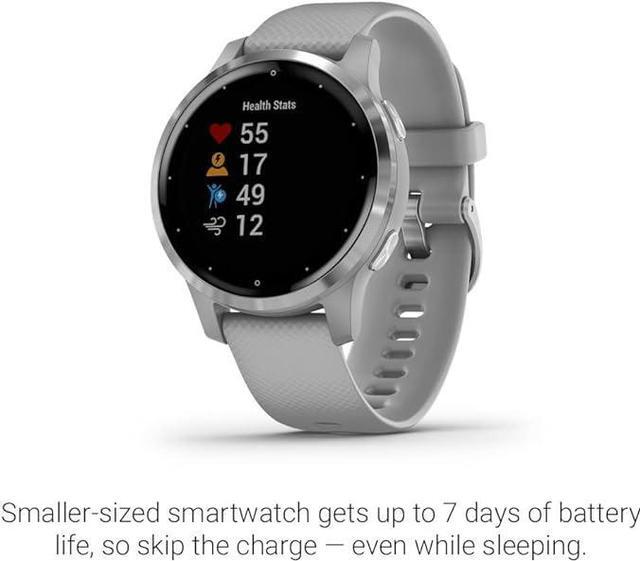 Alt view image 4 of 4 - Garmin Vivoactive 4S Smaller-Sized GPS Smartwatch 010-02172-01 - Silver/Gray