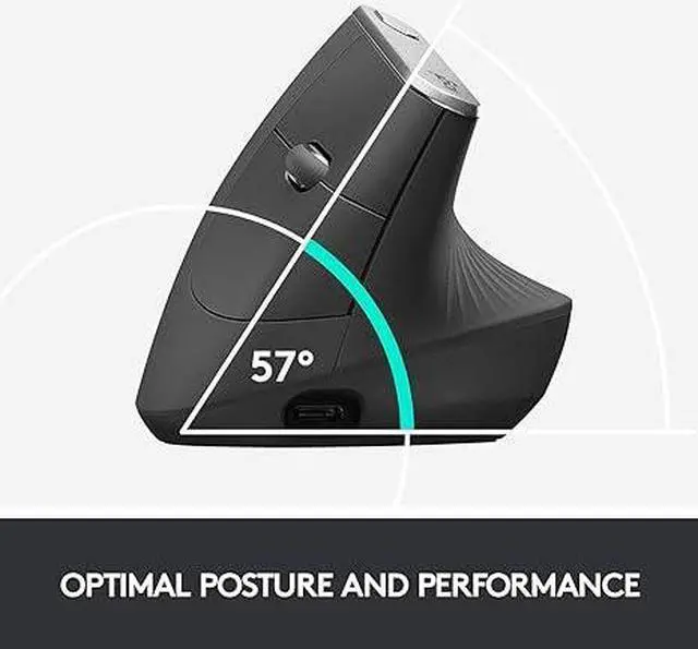 Alt view image 11 of 15 - Logitech MX Vertical Advanced Ergonomic Mouse Wireless USB Receiver, 910-005447