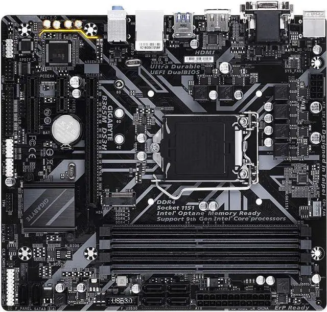 Alt view image 7 of 10 - GIGABYTE B365M DS3H LGA 1151 (300 Series) Intel B365 SATA 6Gb/s Micro ATX Intel Motherboard