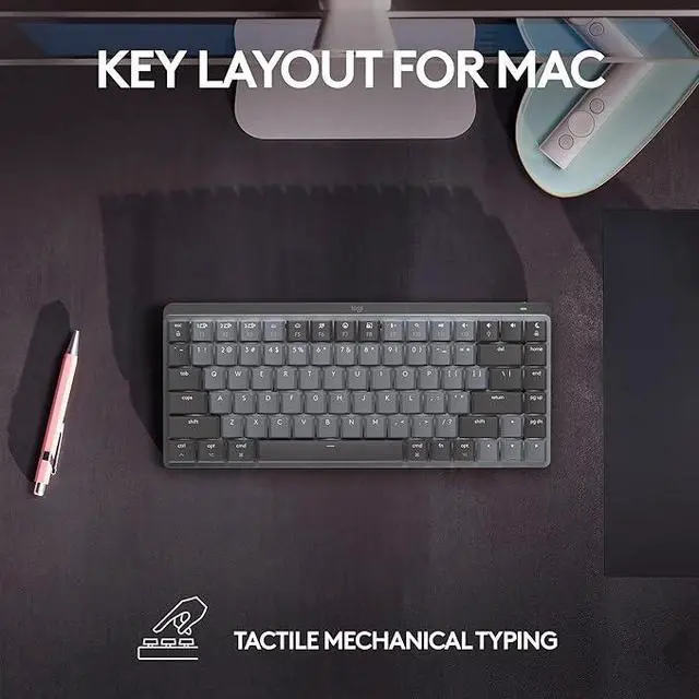 Alt view image 4 of 6 - Logitech MX Mechanical Mini Mac Compact Wireless Tactile Quiet Keys - Space Gray