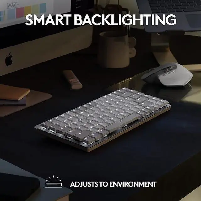 Alt view image 5 of 6 - Logitech MX Mechanical Mini Mac Compact Wireless Tactile Quiet Keys - Space Gray