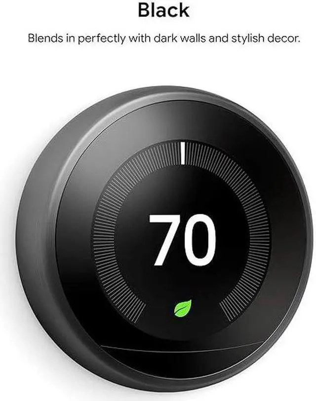 Alt view image 2 of 5 - Google Nest Learning Thermostat Programmable Smart 3rd Gen T3016US - Matte Black