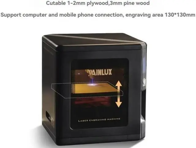 Alt view image 3 of 4 - Mini sealed vision laser recorder with intelligent camera for smart positioning, 10000mm/min Laser cutting and engraving machine for wood and metal WAINLUX K8 5W