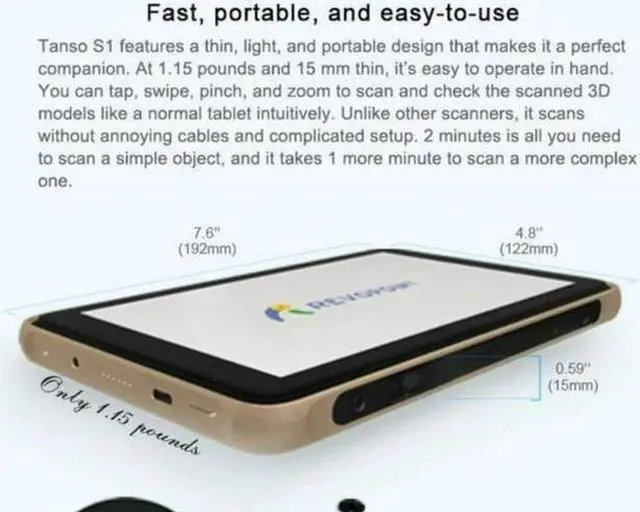 Alt view image 4 of 6 - Tanso S1 Smart Touch 3D Scanner
