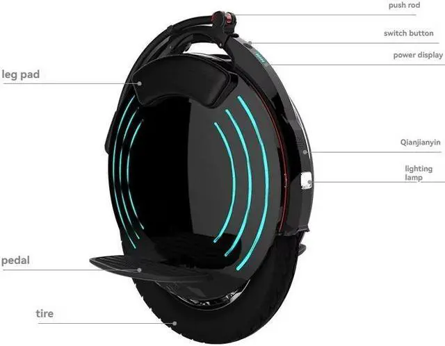 Alt view image 3 of 5 - Lexing world unicycle intelligent electric balance car cross-country high-speed walking body car step V10F