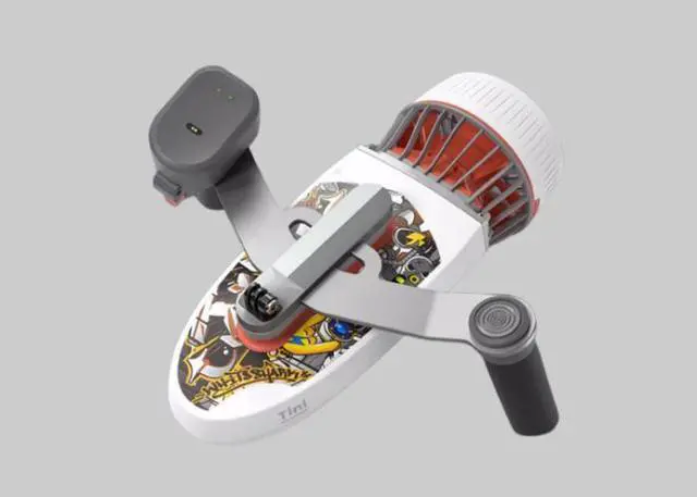 Alt view image 2 of 6 - Sublue Adult Children Water Toys Swimming Gear Motorised Float Plate Pulp Plate Handheld Smart Underwater Booster Shooting Flyer White Shark Tini