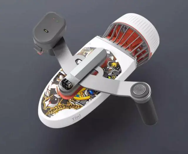 Alt view image 5 of 6 - Sublue Adult Children Water Toys Swimming Gear Motorised Float Plate Pulp Plate Handheld Smart Underwater Booster Shooting Flyer White Shark Tini