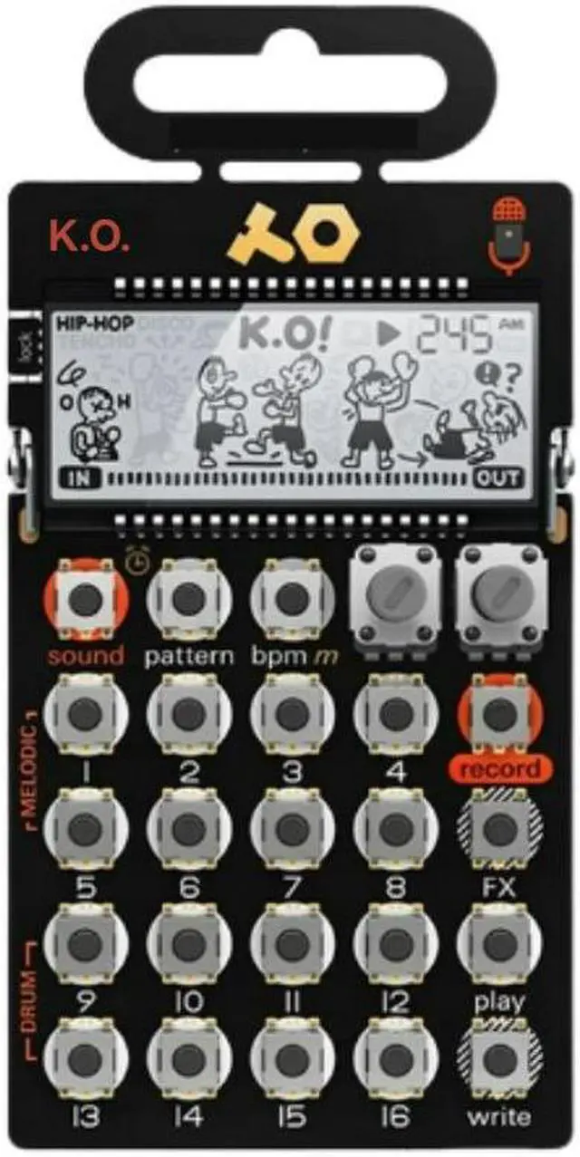 Main image of teenage engineering Pocket Synthesizer Micro Sampler and Drum Machine with built-in microphone, sequencer and effects Convenient Sampler Sequencer PO-33 K.O!
