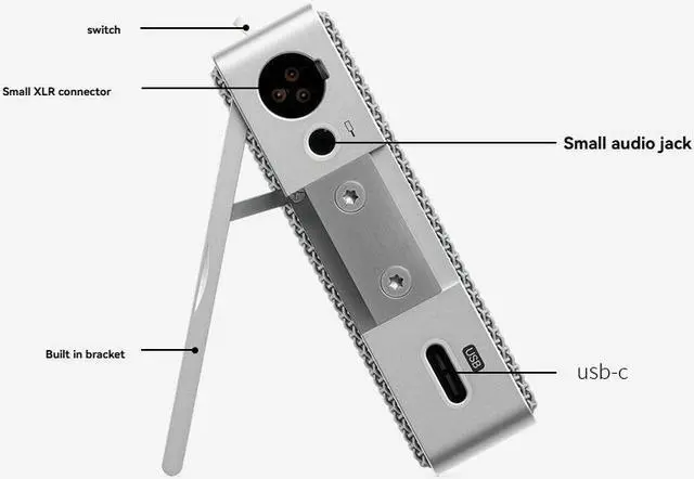 Alt view image 4 of 5 - teenage engineering Mini XLR, 3.5mm Jack and USB-C Portable Condenser Microphone CM-15