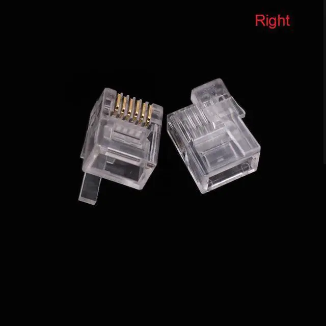 Alt view image 2 of 4 - 100PCS DIY RJ11 RJ12 Connector 6P6C Right Buckle Cable Plug Compatible EV3 NXT Cable Plug Crystal Head