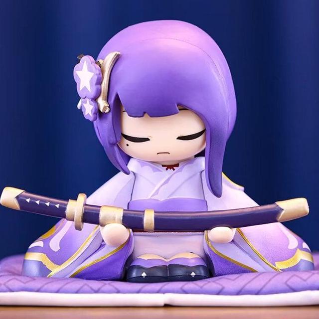 ZILEFSILK Game Genshin Impact Figure Raiden Shogun Cute Enamel
