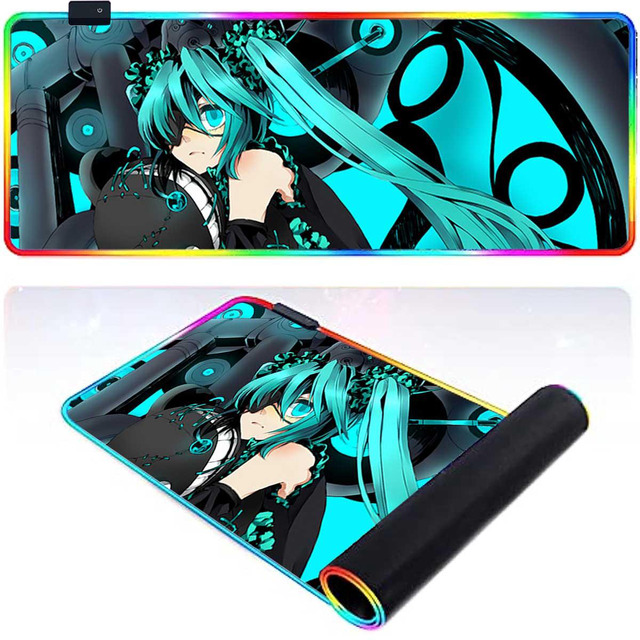 Officelogix Large RGB LED Mouse Pad – Illuminated Gaming Mat – Rubber Base