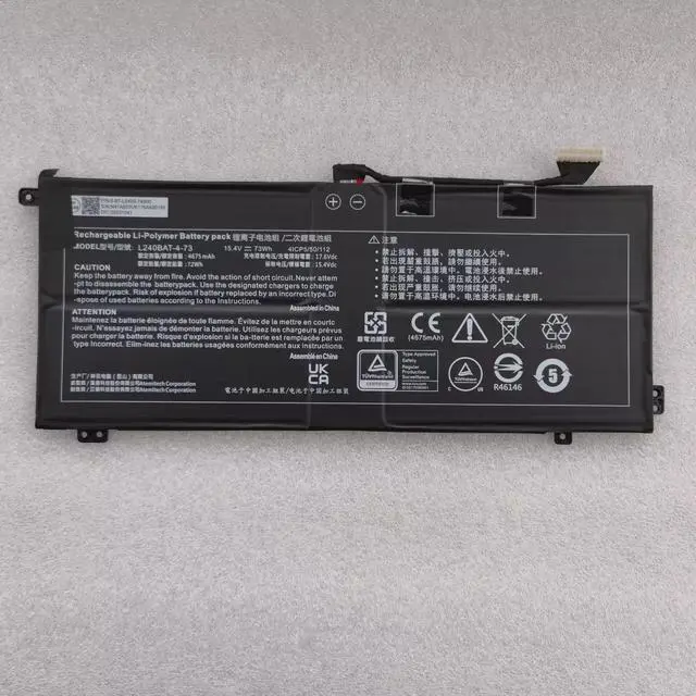 Alt view image 2 of 3 - New L240BAT-4-73 6-87-L240S-74B00 Battery for System76 Lemur Pro(lemp13) Series 41CP5/50/112