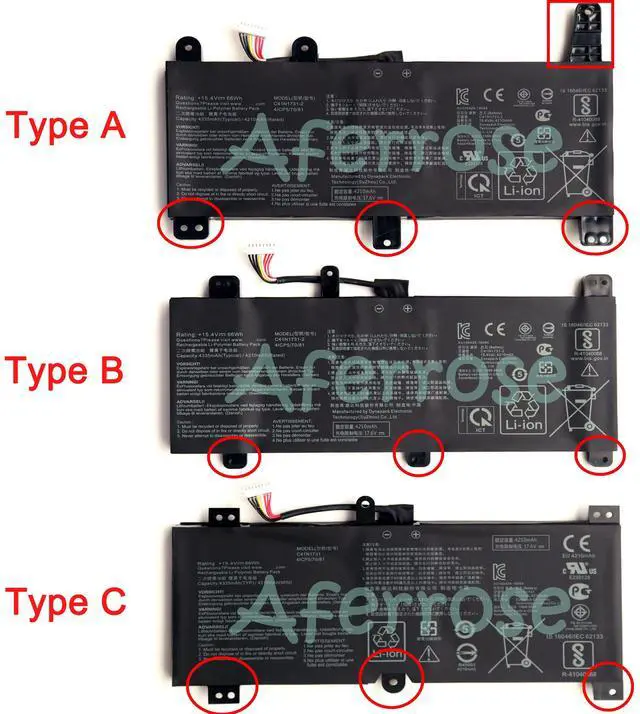 Main image of C41N1731 C41N1731-2 New Battery for Asus Rog Strix Scar II GL504 GL504GM GL504GW GL504GS GL704 GL704GW GL704GM G731 G531GU G515GV Series Type B