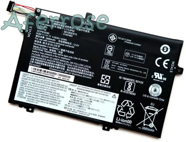 Main image of New L17L3P52 L17C3P52 L17M3P53 L17M3P54 01AV463 01AV464 01AV465 01AV466 Battery for Lenovo ThinkPad L480 L580 Series 31CP6/55/90
