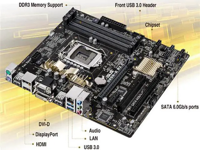 Alt view image 5 of 7 - New Motherboard For Asus H85M-E R2.0 LGA1150 DDR3