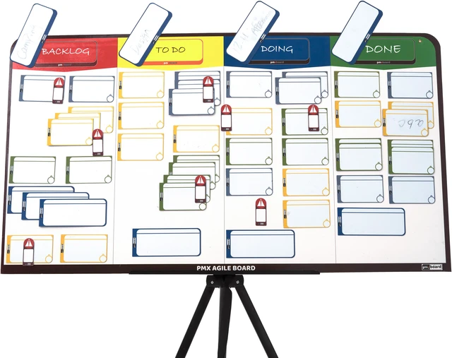Alt view image 10 of 14 - Agile Management Full Combo Set, Scrum Board, Kanban Board, Lean, Chore. Agile Management Board & Magnetic Cards Set for Office, Home, School. 156 Pieces Agile Magnetic Cards Set and a Magnetic Board