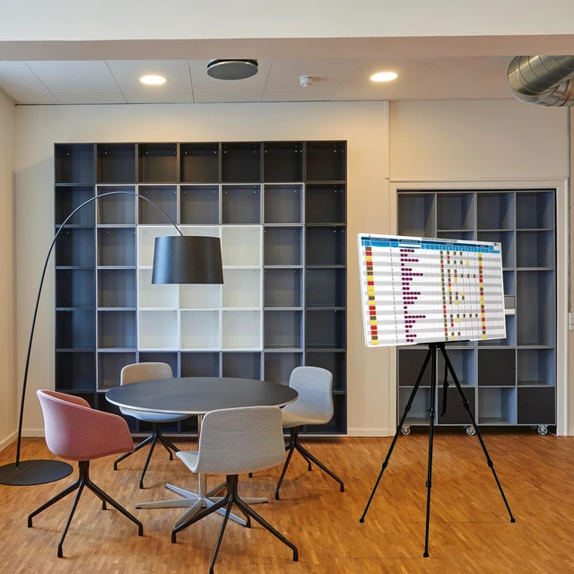 Alt view image 2 of 7 - PMXBOARD Portfolio Management Board Set, 44" x 22.5" Magnetic Dry Erase Project Portfolio Whiteboard with Easel, 660 Magnets, Markers, Eraser, Timeline, Budget, Risk & Status Tracking
