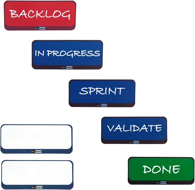 Alt view image 5 of 8 - PMXBOARD Column Headline Magnetic Cards, 7 Pack, Magnetic Column Header Cards for Kanban, Scrum and Lean Agile Boards