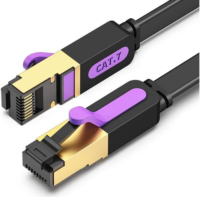 Main image of RJ45 Cable, Ethernet Network Cable Gigabit RJ45 LAN Wire High-Speed Patch Cord with Clips for Gaming, Switch, Modem, Router, Lan Cable (Black) 6 ft. CAT-7