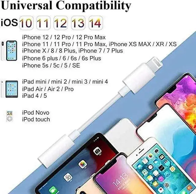 Alt view image 4 of 7 - iPhone 3.5 mm Headphone Jack Adapter, 1 Pack iPhone 3.5mm Headphones/Earphones Jack Aux Audio Dongle Adapter Compatible for iPhone 14 13 12 11 XS XR X 8 7, Support All iOS