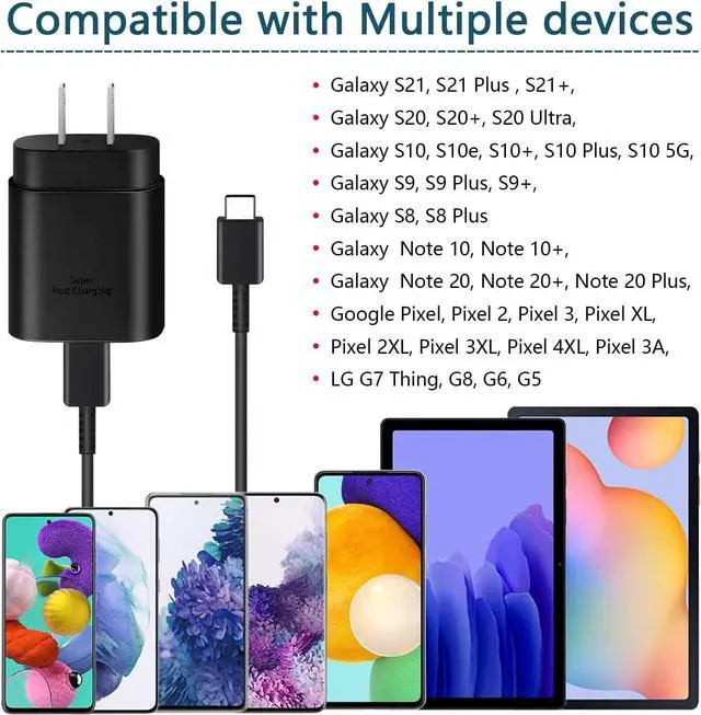 Alt view image 5 of 6 - Type USB C Charger, 25W Samsung Super Fast Charger with Type C Charger Cable 3ft Type C Charger Fast Charging for Samsung Galaxy S23 Ultra/S23/S23+/S22/S22 Ultra/S22+/S21 Ultra/S20 Ultra/Note 20