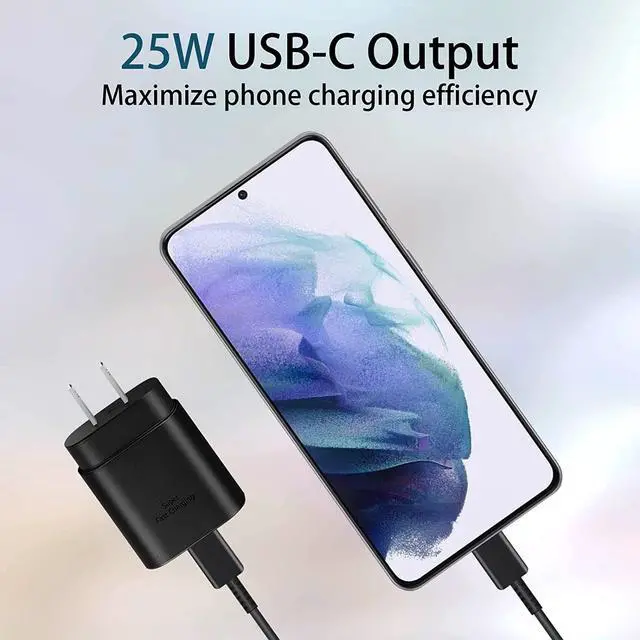 Alt view image 5 of 6 - Universal Type-C USB C 25W Charger & Cable 3ft for Samsung Galaxy S23/S22/S21/S10 Note 20/10, Google Pixel 7/6/5, Motorola Edge moto G, OnePlus 8/8T/9/9T/10/10T/11/ Nord/ ,Apple iPad Pro/Air/Mini