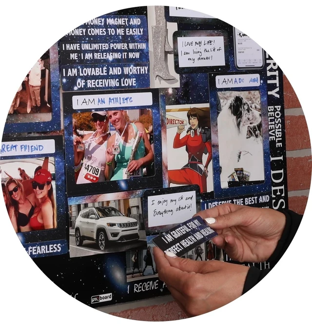 Alt view image 6 of 7 - PMXBOARD Magnetic Vision Board Kit with 3rd Eye, Universe-Themed Magnetic Dry-Erase Board with 44 Magnetic Cards, Quote Cards and Markers, Goal Setting Board