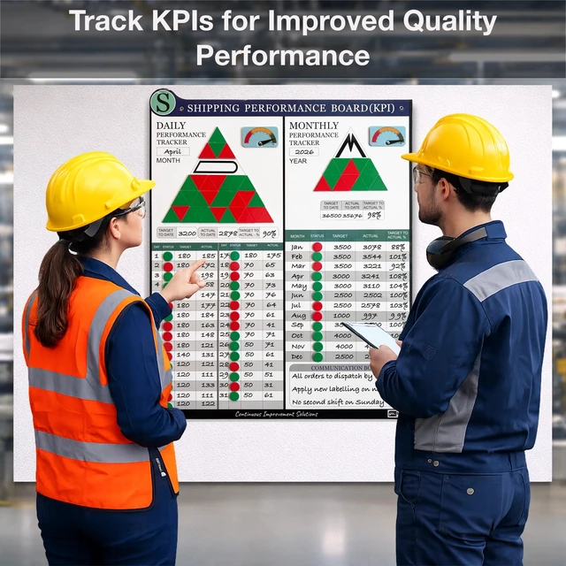 Alt view image 4 of 7 - PMXBOARD Shipping KPI Board Set, 33 x 26 in Magnetic Dry-Erase Board with Daily and Monthly Tracking, 180 Status Magnets, 2 Performance Indicators