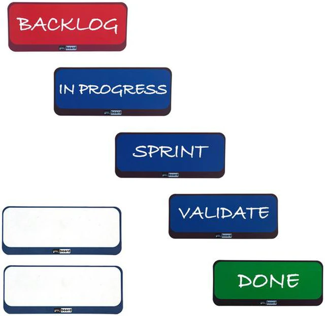 Alt view image 2 of 8 - PMXBOARD Column Headline Magnetic Cards, 7 Pack, Magnetic Column Header Cards for Kanban, Scrum and Lean Agile Boards