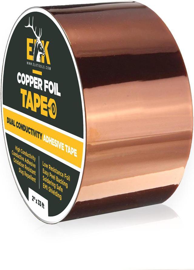 ELK Copper Foil Tape with Conductive Adhesive for Guitar, EMI Shielding,  Crafts, Electrical Repairs and Grounding (1 Inch x 66 Feet, 1 Pack)