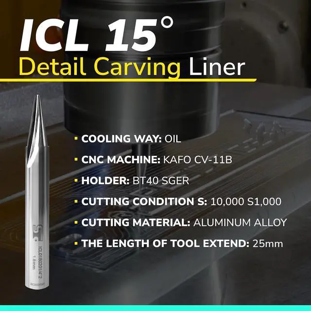 Alt view image 4 of 7 - SPEED TIGER ICARVE Carving Router Bit Set - 4 Piece - 60 & 90 Degree V Groove, 15° Detail Carving Liner, 20° Flat Tip Profile Bit - Made in Taiwan