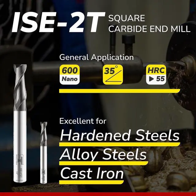 Alt view image 2 of 7 - SPEED TIGER Micrograin Carbide Square End Mill - 2 Flute - ISE1/4 2T (5 Pieces, 1/4") - for Milling Alloy Steels, Hardened Steel, Metal & More Mill Bits Sets for DIYers & Professionals