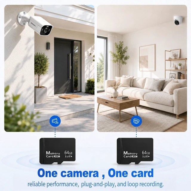 Alt view image 3 of 7 - 2-Pack 64GB Micro SD Card for Dashcam & Security Cam U3 V30 A1 | Reliable Class 10. Ideal for 1080p Video & Phones. Includes 1 USB-A 3.0 Reader & 1 SD Adapter.