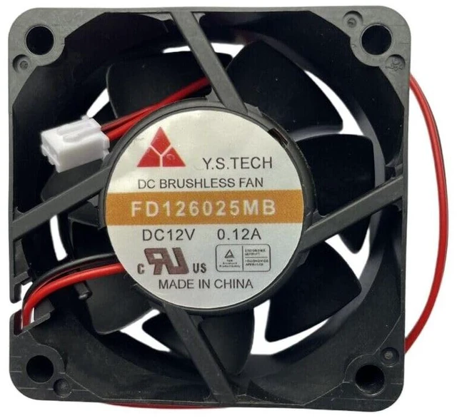 Main image of New Chassis Power Supply Cooler FD126025MB FD126025MB-N DC 12V 0.12A 60*60*25mm 6025 2-Wire Server Cooling Fan