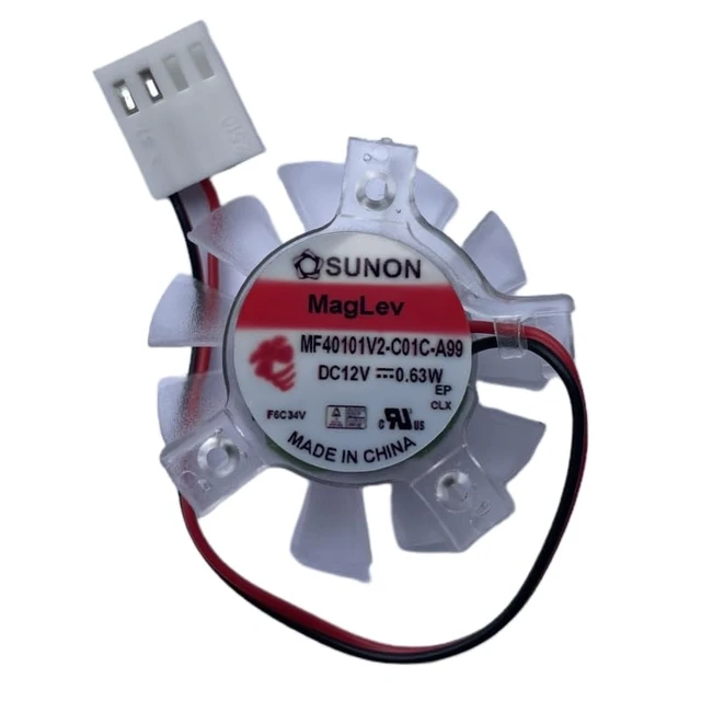Alt view image 2 of 5 - For MF40101V2-C01C-A99 37mm Pitch 12V 0.63W 20*26*26mm Graphics Card Silent Fan